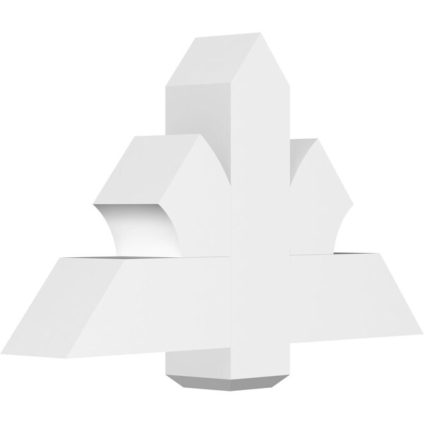 Ekena Millwork Redmond Architectural Grade PVC Gable Bracket, 36"W x 21"H x 6"D x 6"F, 14/12 Pitch GBP036X21X0606RED00 - main